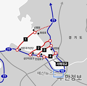 제2서해대교 비교검토노선안. ⓒ 충남도